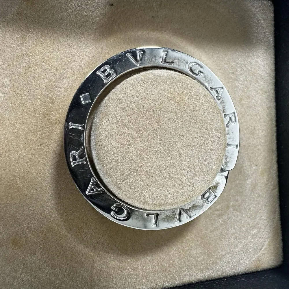 BVLGARI Sterling Silver Detachable Keyring Keychain Made In Italy Box Gift